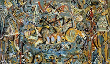 350 人の有名アーティストによるアート作品 Painting - パシファエ 1943 ジャクソン ポロック
